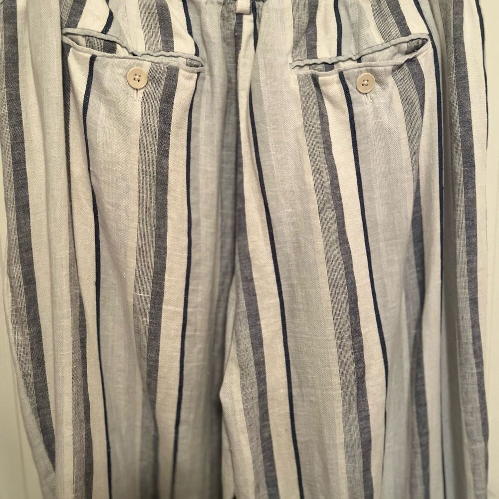 Talbots Striped Linen Pants - Picture 4 of 7